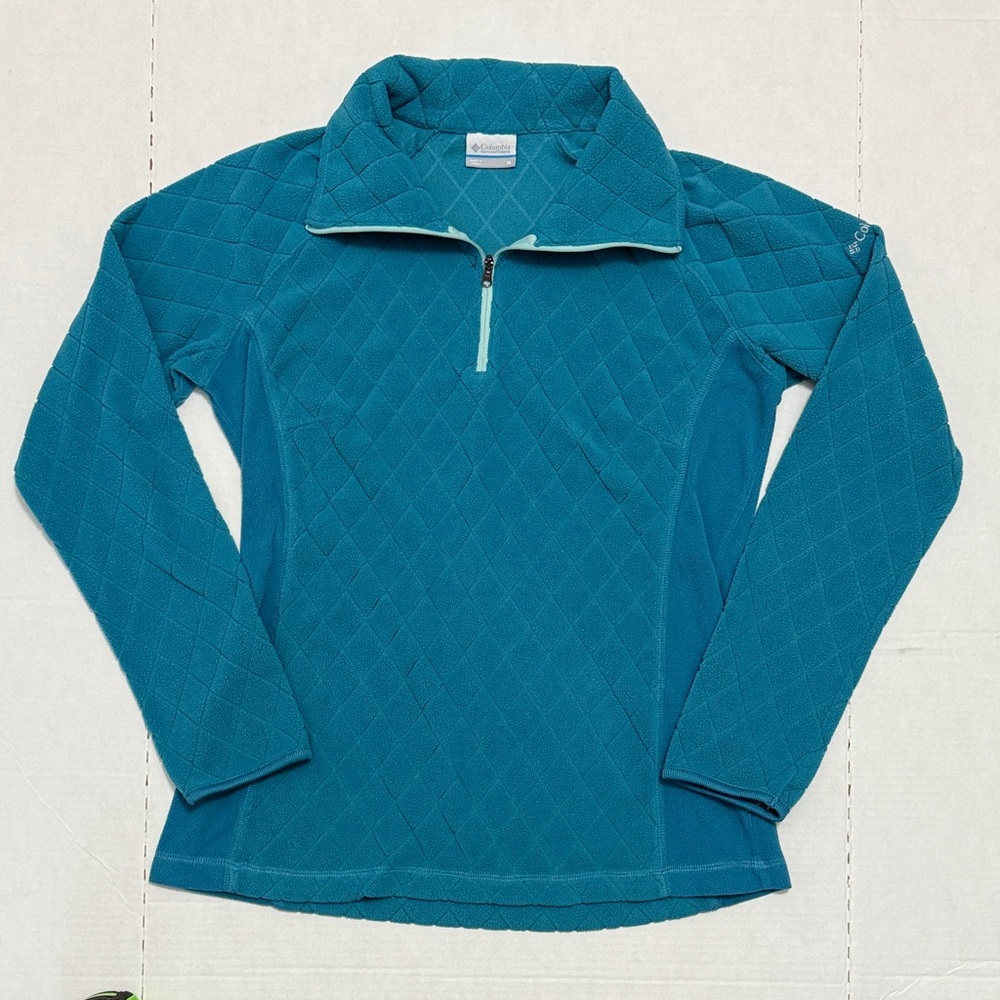 Columbia Sportswear Blue Lightweight Size M Quarter Zip Jacket Fleece